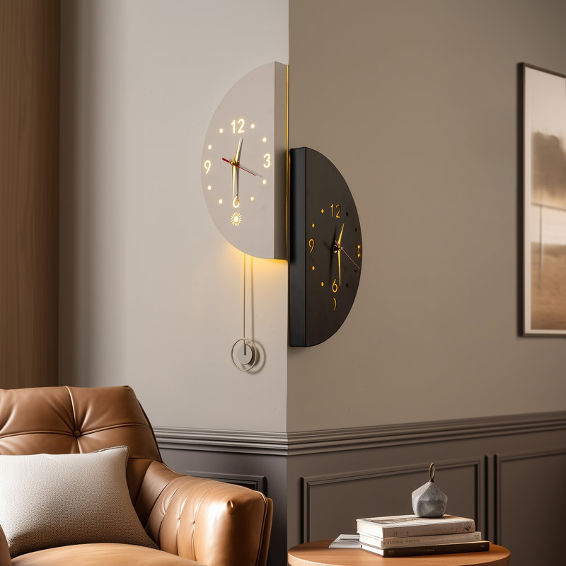 Horloge murale en coin Crescent