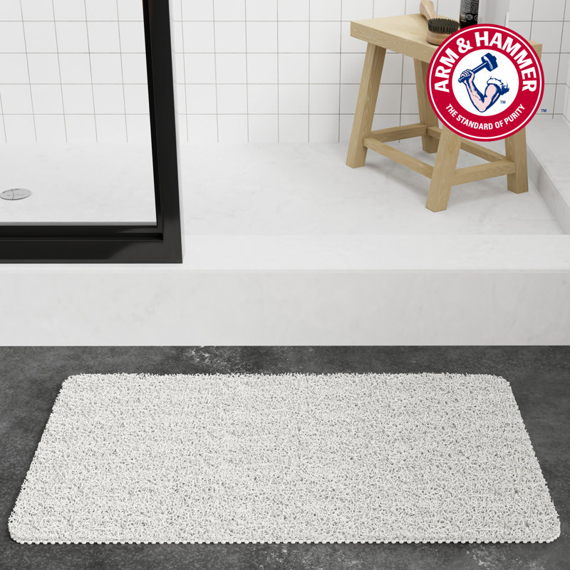 Arm & Hammer Sensory Touch Non-Slip Loofah Shower Tub Mat, White