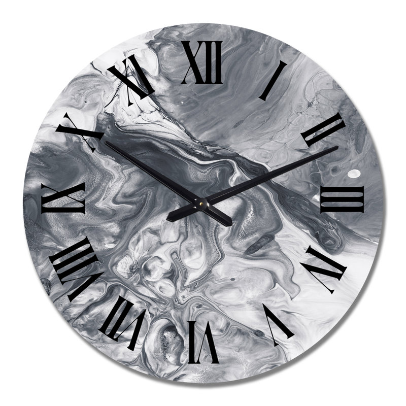 Horloge murale moderne blanche et grise, Grand