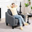 Fauteuil, fauteuil d'appoint en lin avec ressorts ensachés, gris anthracite