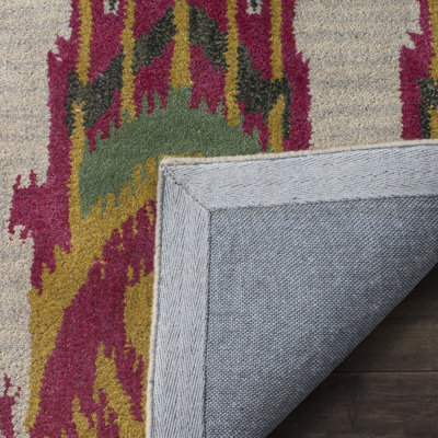 Kline Ikat Hand Tufted Wool Ikat Rug