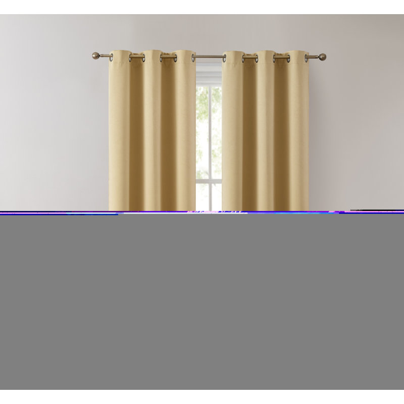 Solid Max 100% Blackout Thermal Grommet Curtain Panels, Pebble Taupe, 42" W x 63" L