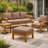 Galvan Solid Wood Teak Outdoor Ottoman-1188851270