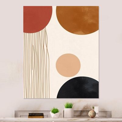 Beige Minimal Boho Pattern 3 - Minimalism Metal Wall Art