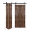 Porte de grange double pliante en bois massif de style K avec ensemble de quincaillerie - Assemblage requis-101127205-101127214