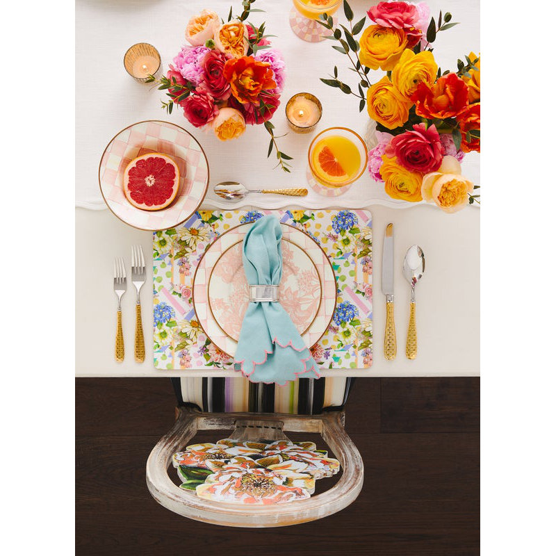 Rosy English Garden Enamel Salad/Dessert Plate