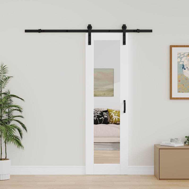 Porte de grange en bois massif 1-Lite, 24''x80'', Standard