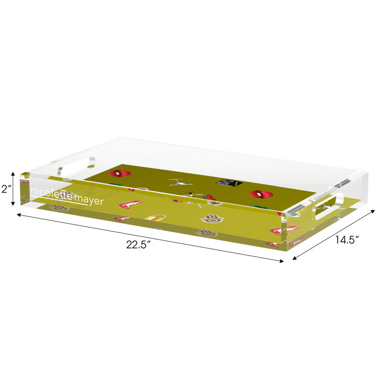 Plateau décoratif Precise Edge, 12.5"W x 7.75"D x 2"H, Chartreuse
