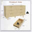 Commode 6 tiroirs pour chambre à coucher, commode en bois cannelée pour chambre d'enfant, chambre de bébé, entrée, l 47,24 po x P 14,96 po x H 33,06 po