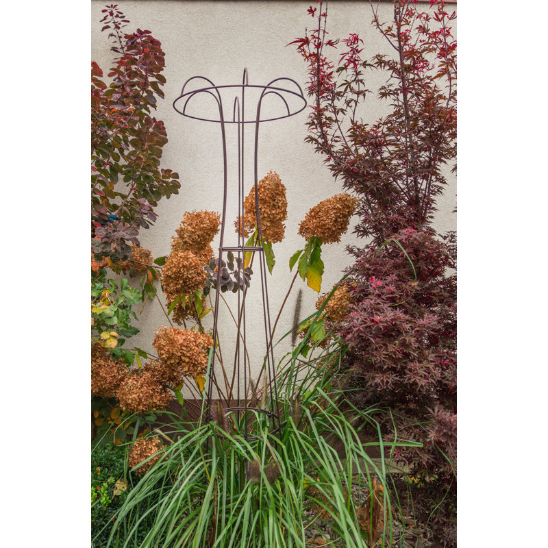 Wilmore Metal Obelisk Trellis, 200cm H x 50cm W x 50cm D, Grey