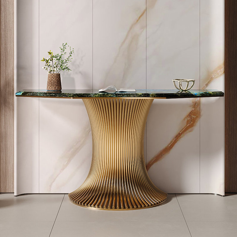 Light luxury high-end console table, 33.5" H x 70.9" W x 15.7" D, Gold