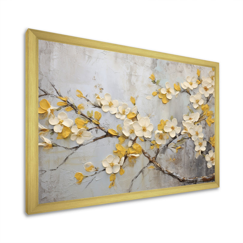 «Apple Blossom Harmony XVII», reproduction d'art sur toile, H 24 po x l 32 po x P 1 po, Encadrement doré