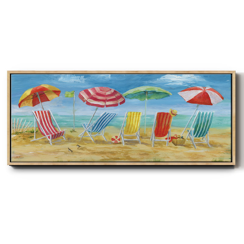 «Bright Beach Chairs», peinture sur toile encadrée, Naturel, H 20 po x l 50 po x P 1,5 po