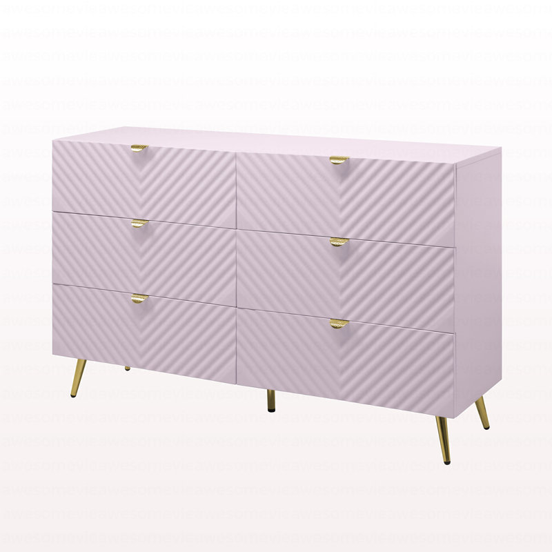 Commode rose à finition ultrabrillante