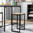 Set Of 2 Backless Bar Stools With Woven Paper Rope Seat
