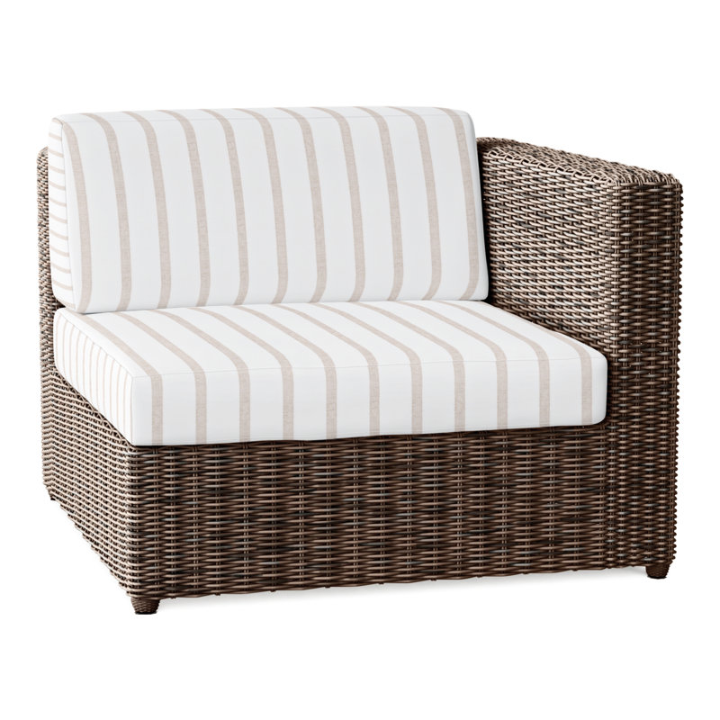 Sag Harbor Outdoor One Arm Lounge Chair, Perigold Mixi Linen, Sag Harbor Mocha