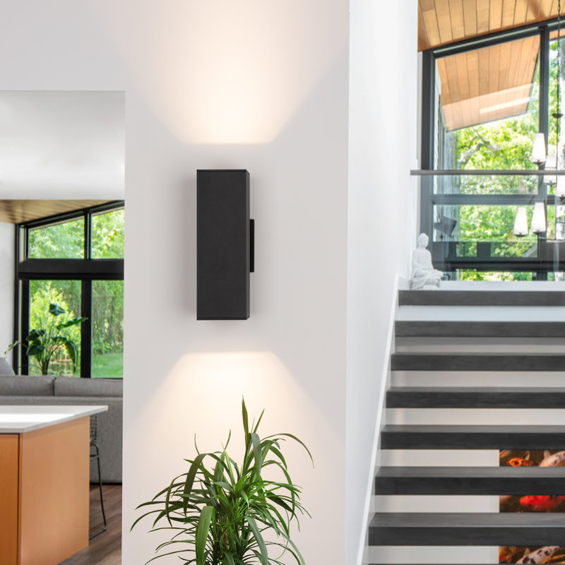 Applique murale d'extérieur 12 po 2 lumières 2 lumières avec aluminium, H 11,97 po x l 4,53 po x P 5,91 po