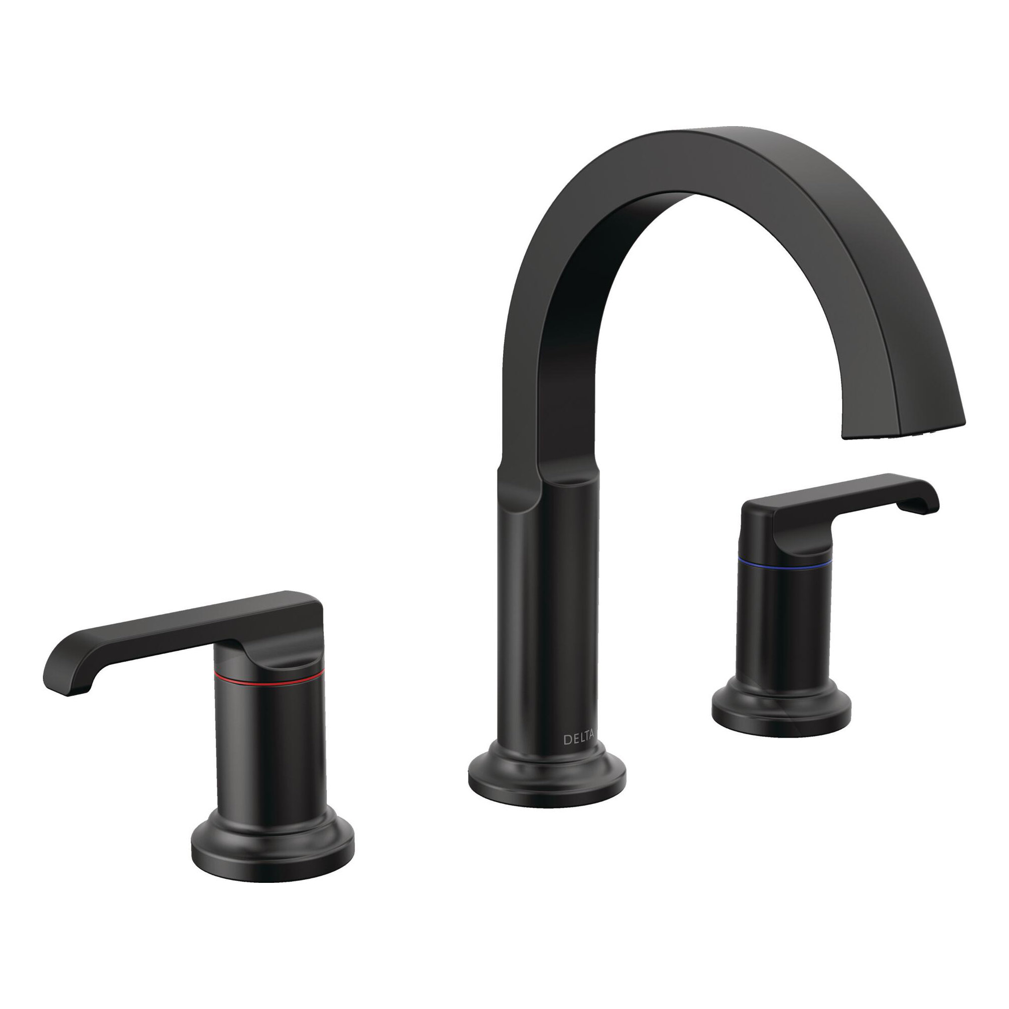 Tetra 3-Hole Widespread Bathroom Faucet, 2-Handle Bathroom Sink Faucet with Drain Assembly, Matte Black