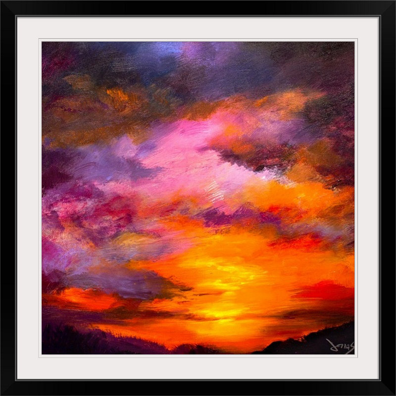 «Majestic Skies» par Kirandip, reproduction d'art, H 28 x l 28 po x P 1 po, Cadre noir