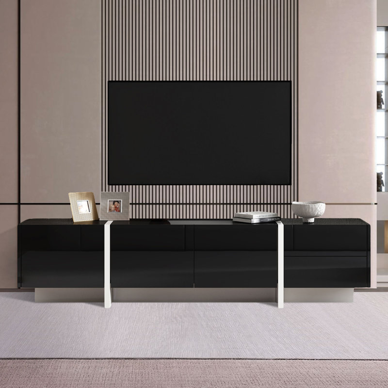 Console multimédia Charnley 74,8 po, Noir