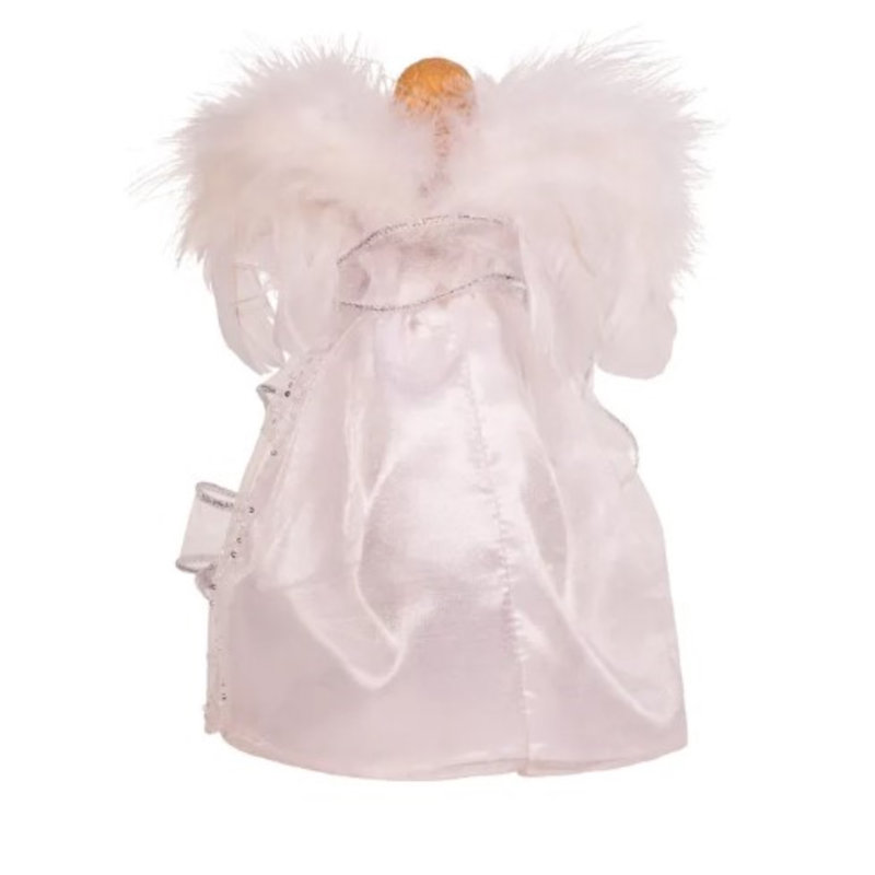 10-Inch Silver and White Lighted Angel Tree Topper