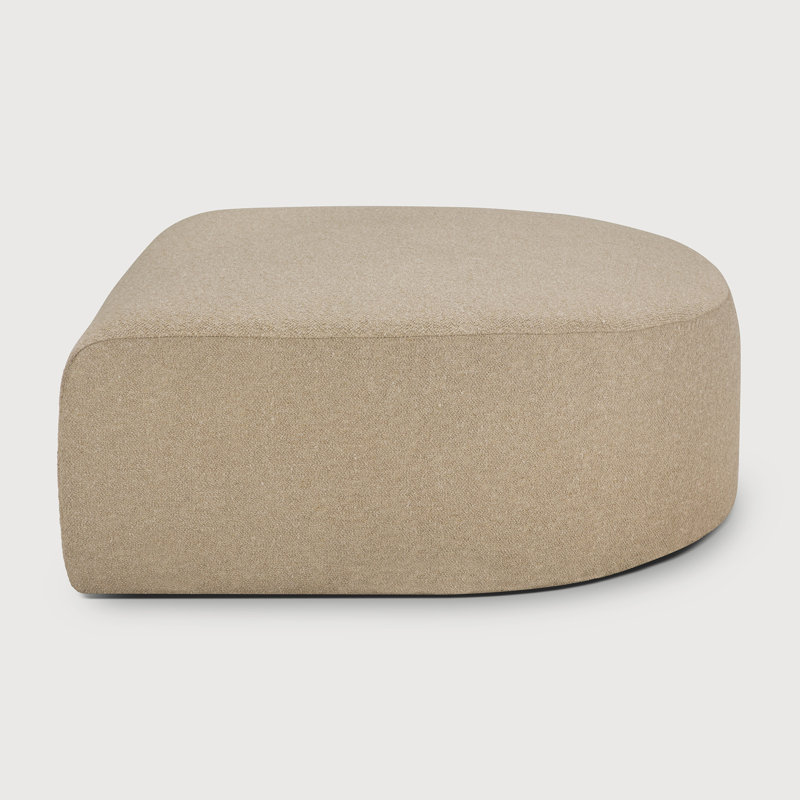Bulky D-Shaped Ottoman, Almond