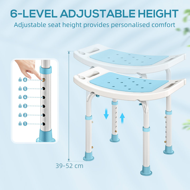 Shower Stool, Light Blue