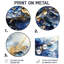 Abstrait bleu doré brise de mer - ensemble d'art mural côtier-44688346-44688327-44688326