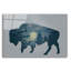Art mural en verre épique «Buffalo Silhouette» par Life BeautifuLEE, 24 po x 16 po-519737480