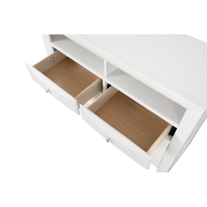 Commode média 6 tiroirs Marilla, blanc, Blanc