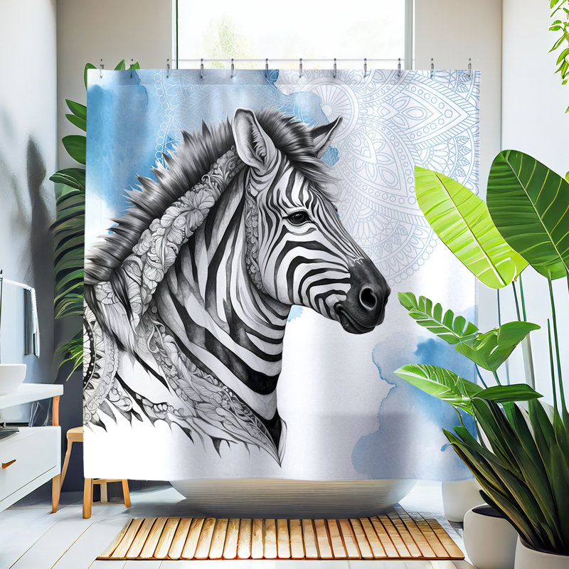 Len Zebra Shower Curtain