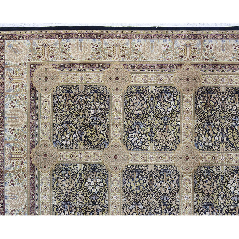 Tapis brun de haute qualité noué à la main