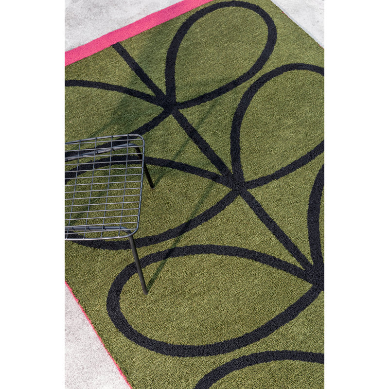 Linear Stem Hand Tufted Floral Area Rug, Rectangle 8'2" x 11'6"