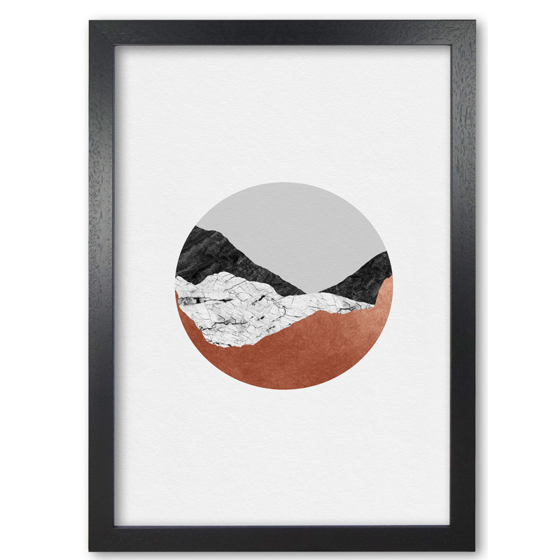 Copper Geometric III - Print, Black Grain Frame, 60 cm H x 42 cm W x 5 cm D