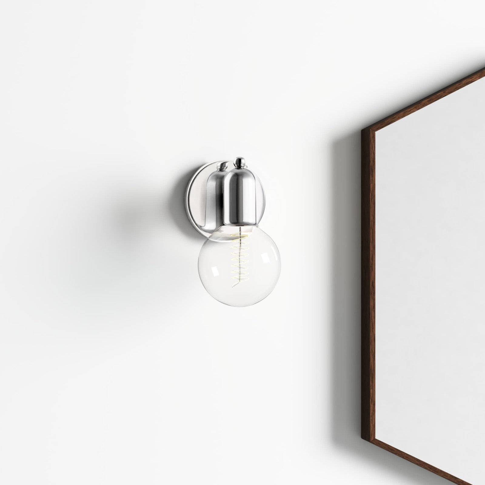 Saimi Single Dimmable Bath Sconce, Polished Nickel