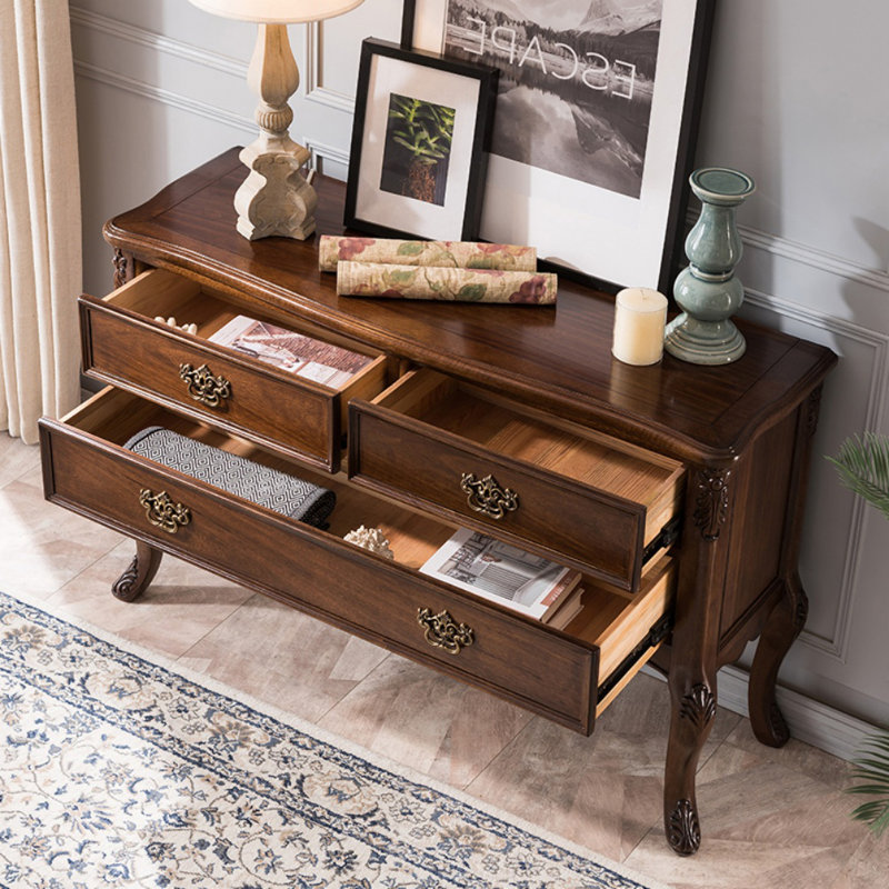 Commode d'appoint moderne en bois d'hévéa