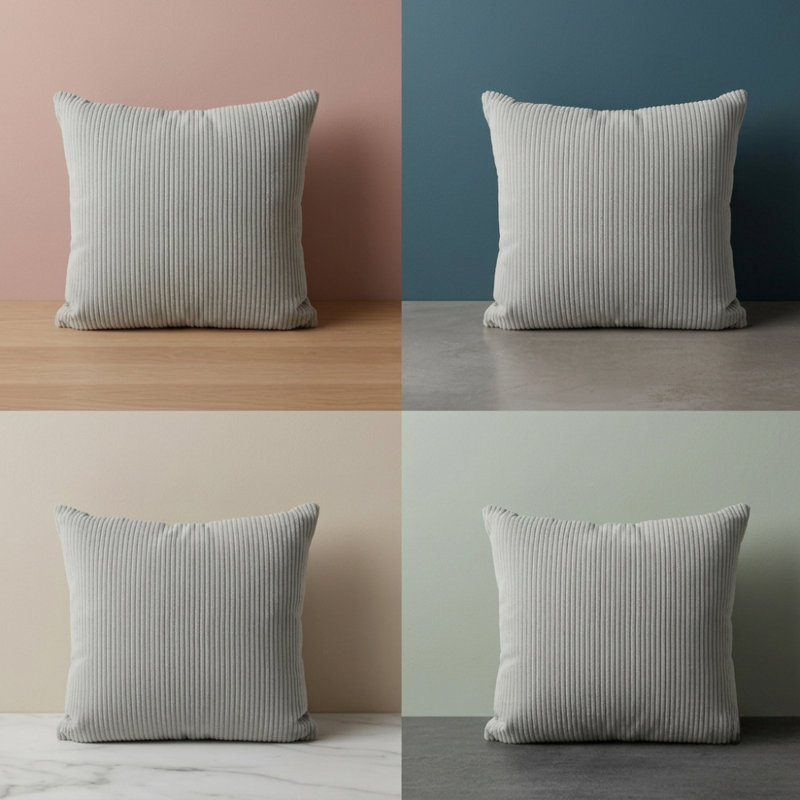 Nayely Square Throw Pillow Cover, Grey