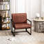 Chaise avec accoudoirs en cuir synthétique 1 pièce Melat-5679784