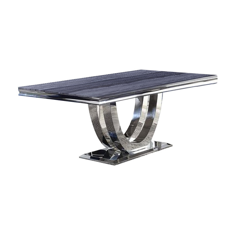Celedonio Marble Top Metal Base Dining Table