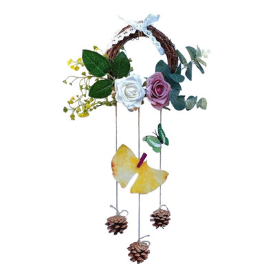 Pendentif fleur artificielle, joliment fenêtre murale, anneau de fleurs, fleurs artificielles suspendues, arrangement de couronne de fête pour porte d'entrée, ferme, patio, jardin, décoration de la maison, décorations printemps été