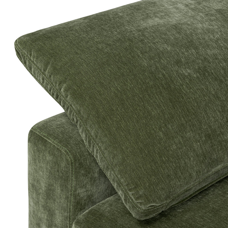 Wonardo Upholstered Sectional, Sagano Green Fabric