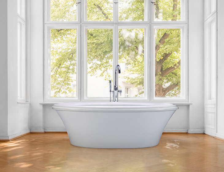 Victoria 4 Freestanding Soaker Tub, Biscuit