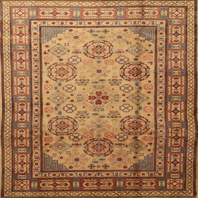 Tapis oriental jaune / rouge