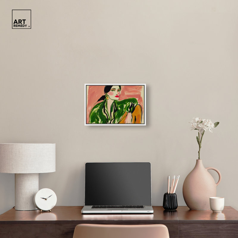 Coral Calm IV, reproduction d'art sur toile encadrée Martini par Art Remedy, cadre blanc, 15 x 10, 11"H x 16"W, Cadre blanc