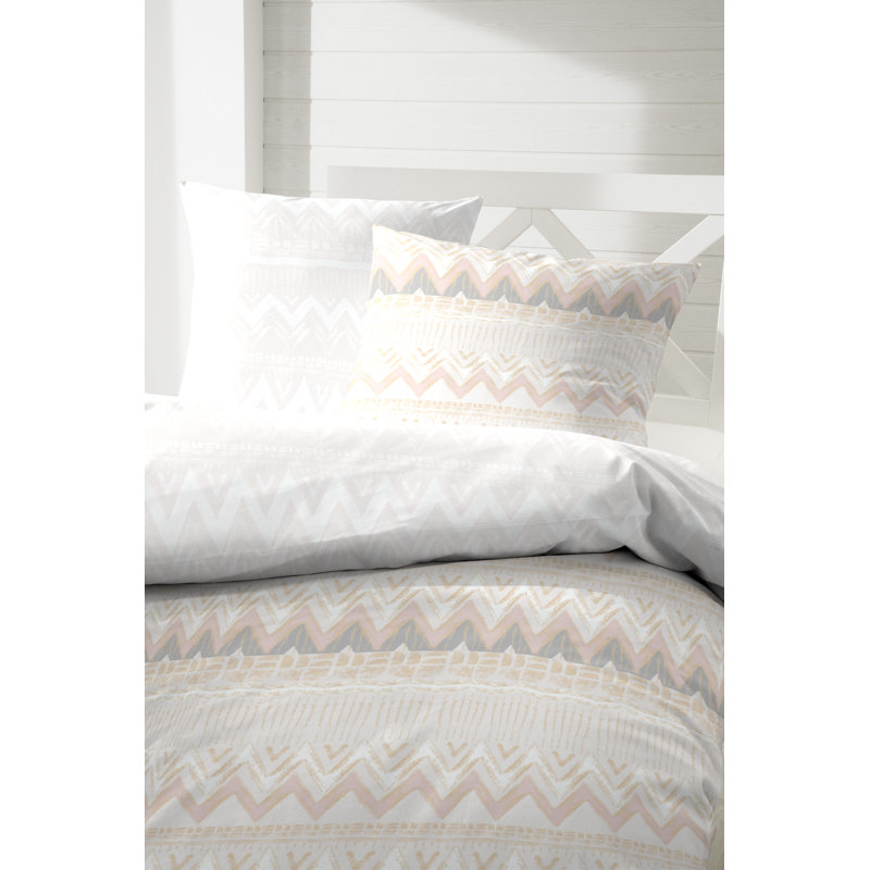 Zahara Renforce bedding, 155 x 220cm - 1 Pillowcase (80 x 80 cm), Pink