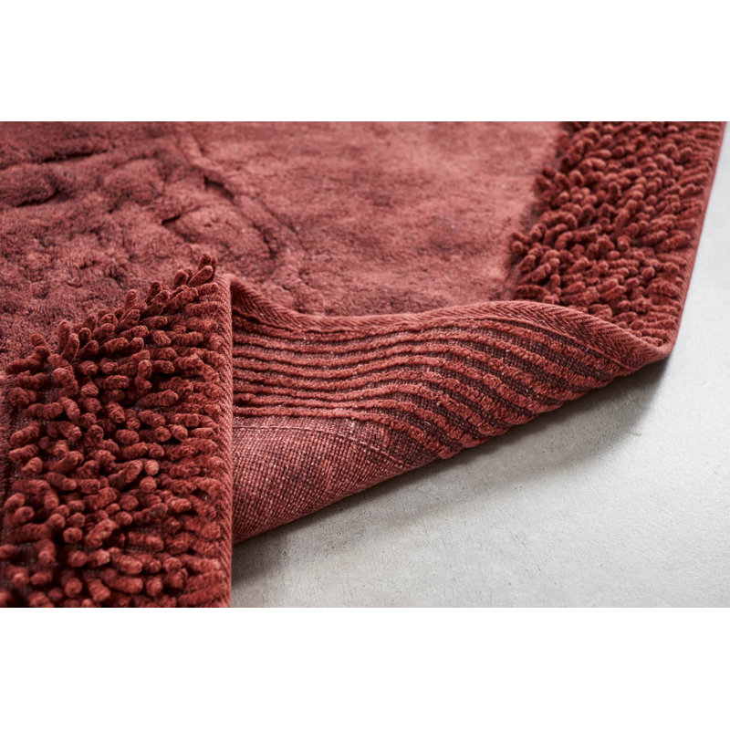 Luxury Bathmat Set (2 Pieces), Claret Red, 19.7 x 23.6 inches & 23.6 x 39.4 inches | 100% Cotton, 5 mm Pile Height, Non-Slip Underside | Machine Washable, Ultra-Absorbent, Perfect for Elegant Bathrooms