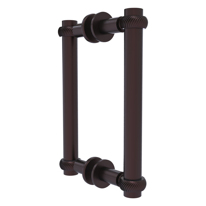Polished Nickel Twisted Accent Back-to-Back Shower Door Pull