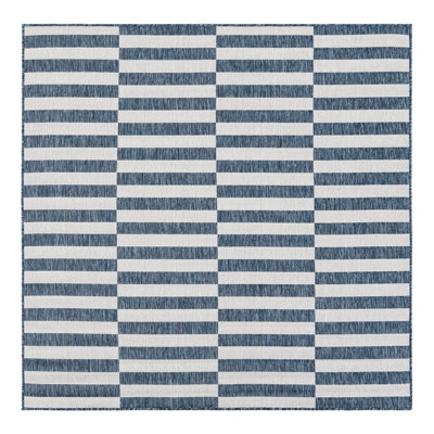 Tapis intérieur / extérieur bleu marine / ivoire Pana