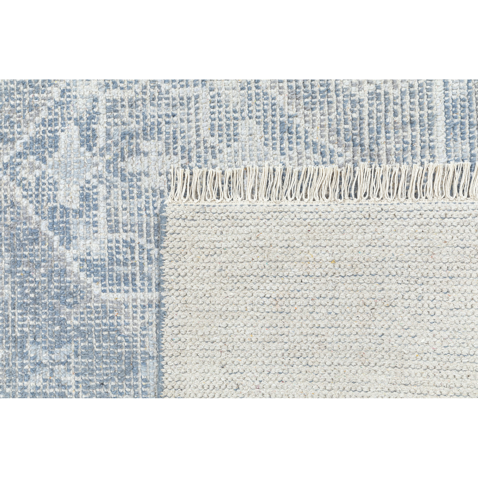 Ciro Handmade Wool Blue/Ivory Rug, Rectangle 5' x 8'