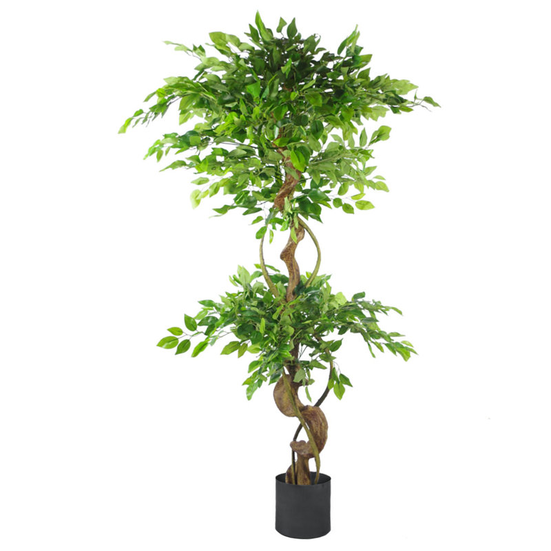 Antoinae 150cm Faux Fiscus Tree in Metal Planter, Black